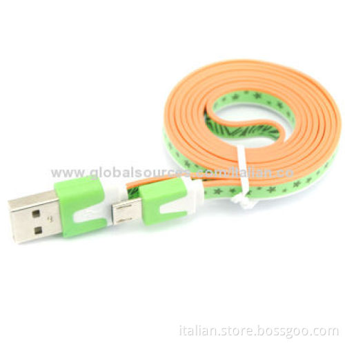 Flat colored micro USB cable, wholesale